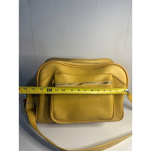 VTG 1975 American Tourister Escort Yellow Carry-On Tote Shoulder Bag MCM Luggage - Picture 10 of 10